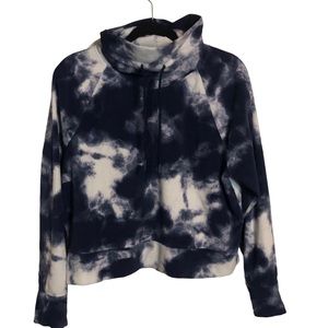 Old Navy Active Fleece Sweater Tie Dye Cowl Neck with drawstring